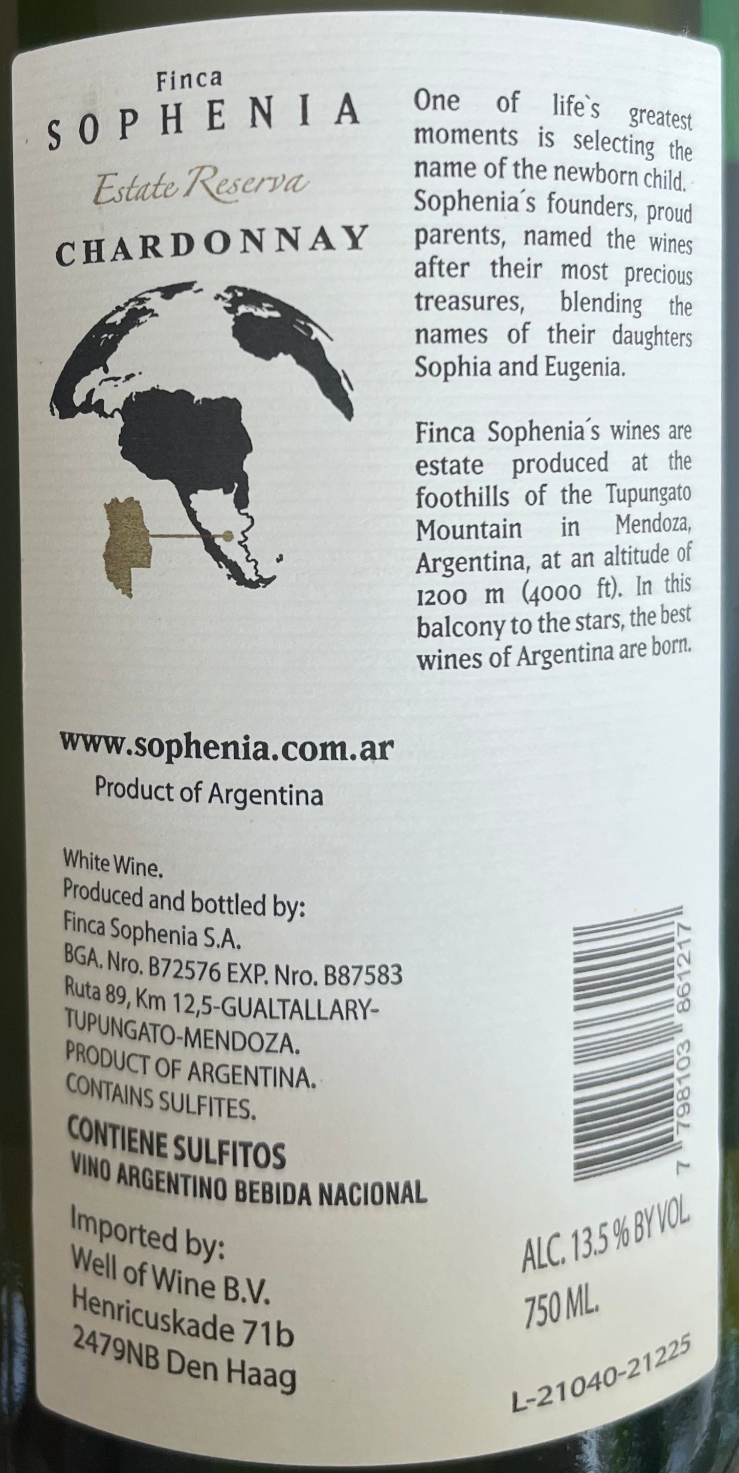 Sophenia Chardonnay Reserve, Mendoza, Argentina, 2020